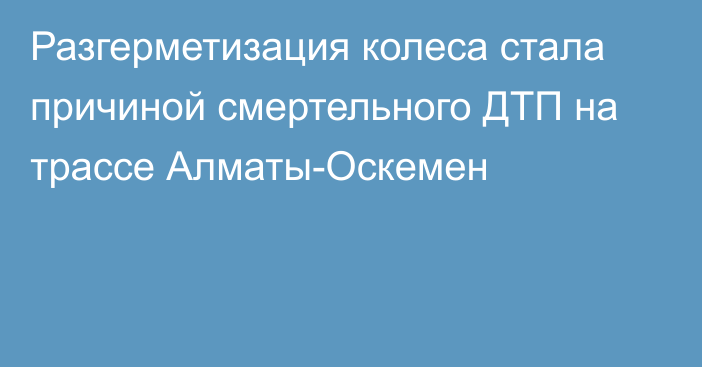 Разгерметизация колеса стала причиной смертельного ДТП на трассе Алматы-Оскемен