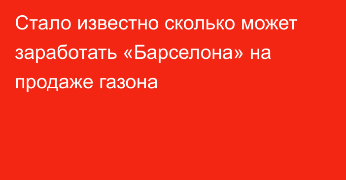 Стало известно сколько может заработать «Барселона» на продаже газона