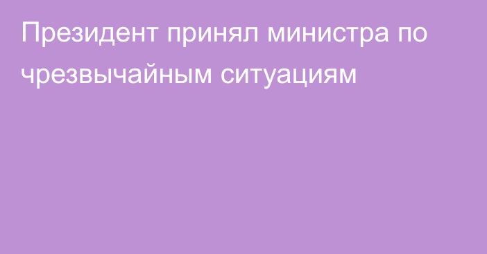 Президент принял министра по чрезвычайным ситуациям