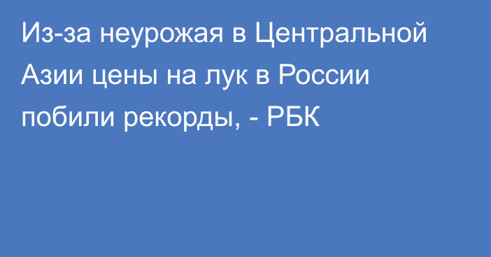 Из-за неурожая в Центральной Азии цены на лук в России побили рекорды, - РБК