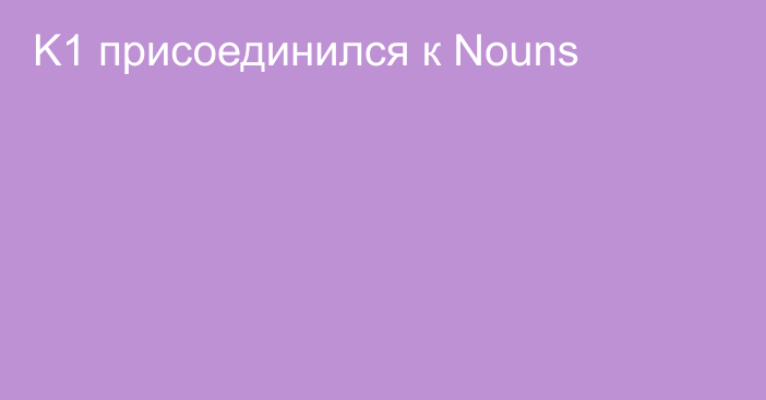 K1 присоединился к Nouns