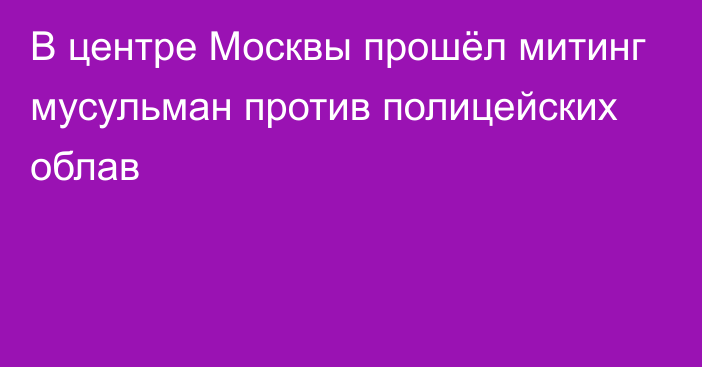 В центре Москвы прошёл митинг мусульман против полицейских облав