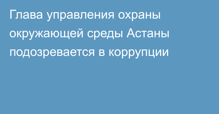 Глава управления охраны окружающей среды Астаны подозревается в коррупции