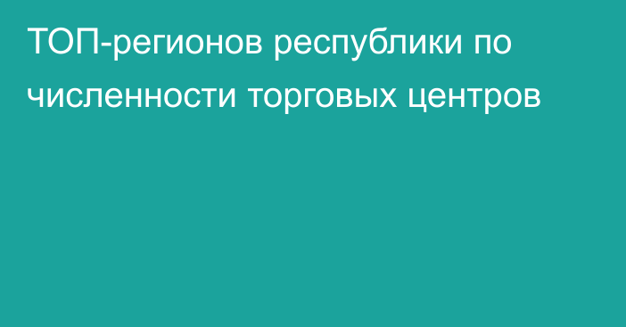 ТОП-регионов республики по численности торговых центров