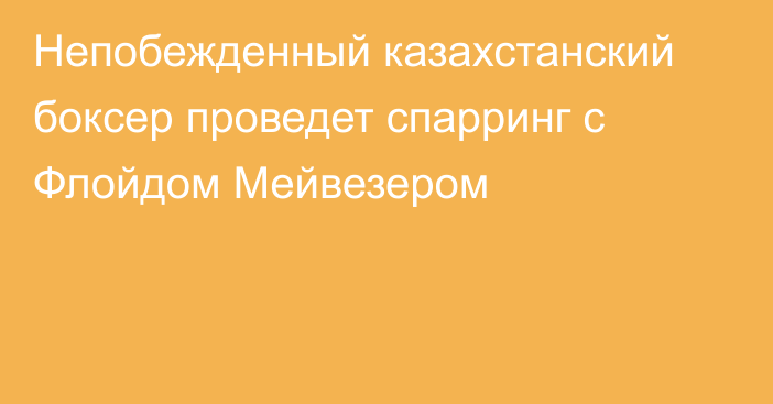 Непобежденный казахстанский боксер проведет спарринг с Флойдом Мейвезером