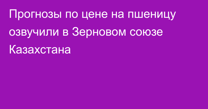 Прогнозы по цене на пшеницу озвучили в Зерновом союзе Казахстана