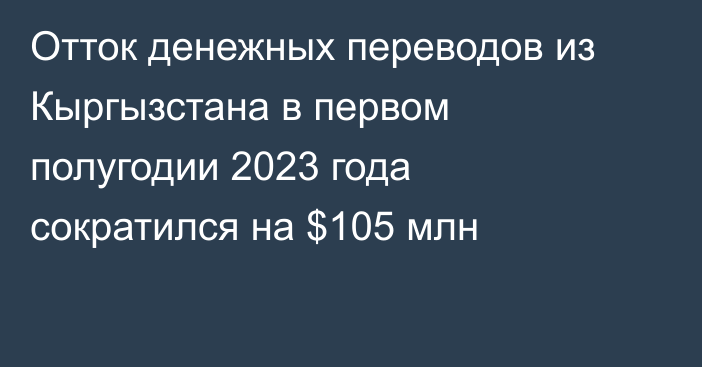 Отток денежных переводов из Кыргызстана в первом полугодии 2023 года сократился на $105 млн