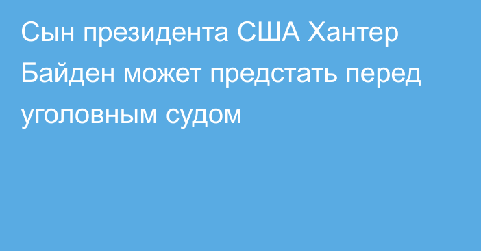 Сын президента США Хантер Байден может предстать перед уголовным судом