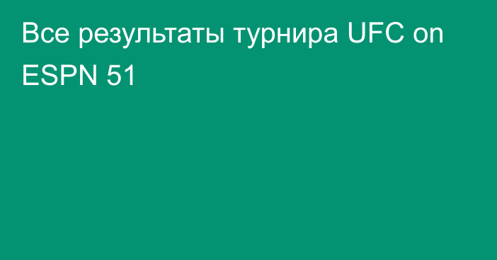 Все результаты турнира UFC on ESPN 51