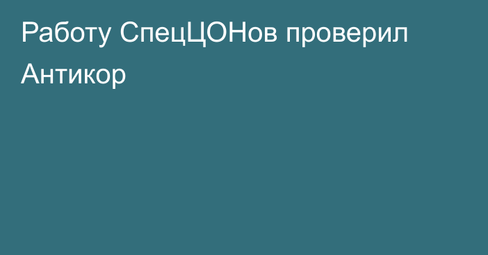 Работу СпецЦОНов проверил Антикор