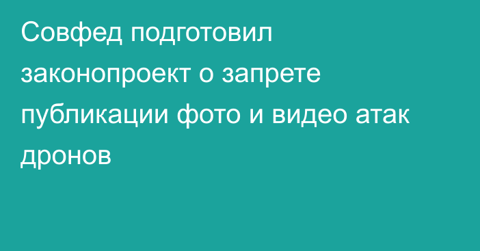 Совфед подготовил законопроект о запрете публикации фото и видео атак дронов