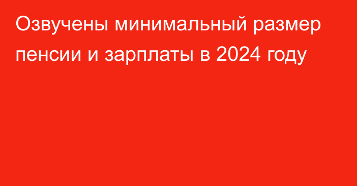 Озвучены минимальный размер пенсии и зарплаты в 2024 году