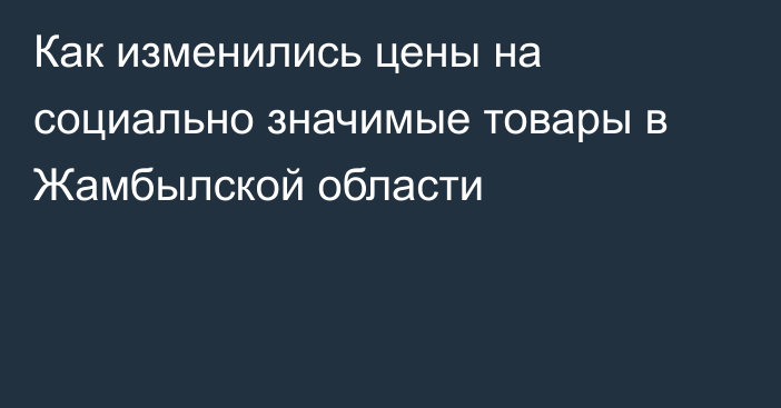 Как изменились цены на социально значимые товары в Жамбылской области