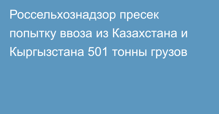 Россельхознадзор пресек попытку ввоза из Казахстана и Кыргызстана 501 тонны грузов