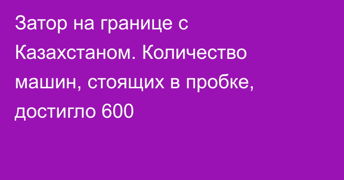 Затор на границе с Казахстаном. Количество машин, стоящих в пробке, достигло 600