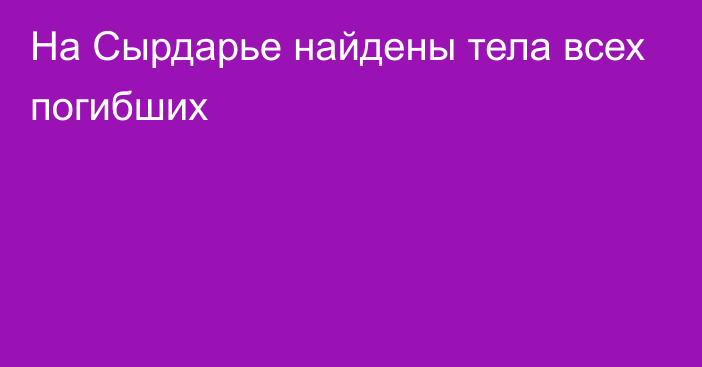 На Сырдарье найдены тела всех погибших