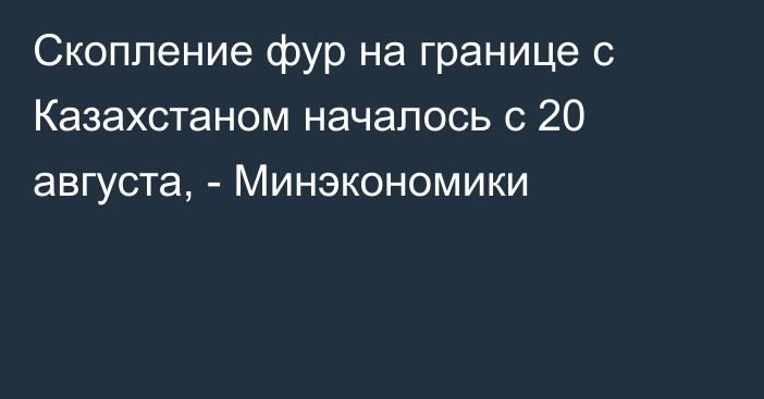 Скопление фур на границе с Казахстаном началось с 20 августа, - Минэкономики