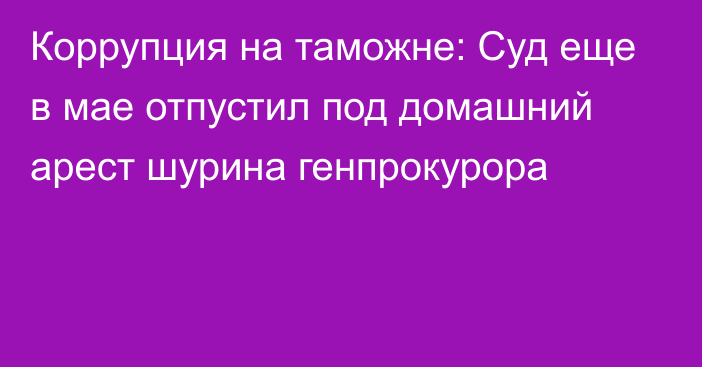 Коррупция на таможне: Суд еще в мае отпустил под домашний арест шурина генпрокурора