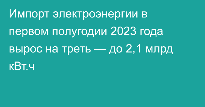 Импорт электроэнергии в первом полугодии 2023 года вырос на треть — до 2,1 млрд кВт.ч