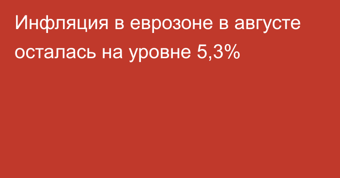 Инфляция в еврозоне в августе осталась на уровне 5,3%