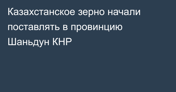 Казахстанское зерно начали поставлять в провинцию Шаньдун КНР