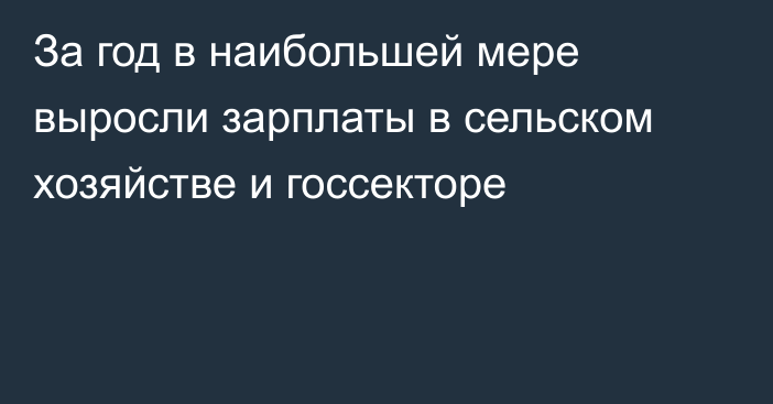 За год в наибольшей мере выросли зарплаты в сельском хозяйстве и госсекторе 