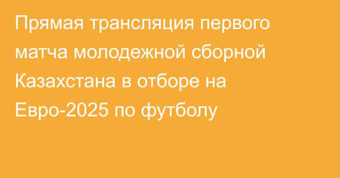 Прямая трансляция первого матча молодежной сборной Казахстана в отборе на Евро-2025 по футболу