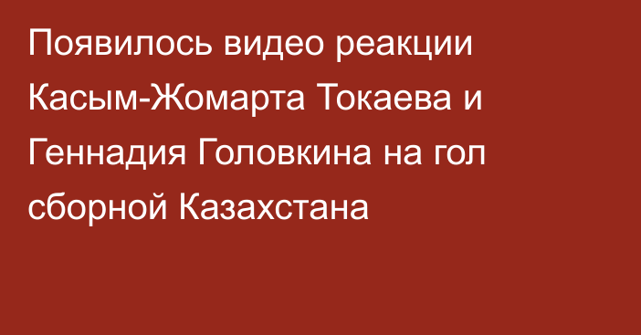 Появилось видео реакции Касым-Жомарта Токаева и Геннадия Головкина на гол сборной Казахстана