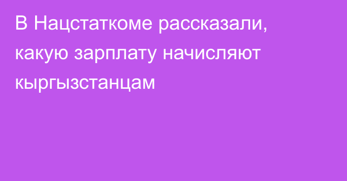 В Нацстаткоме рассказали, какую зарплату начисляют кыргызстанцам