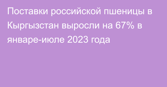 Поставки российской пшеницы в Кыргызстан выросли на 67% в январе-июле 2023 года