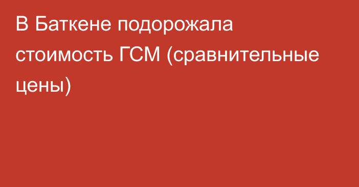 В Баткене подорожала стоимость ГСМ (сравнительные цены)