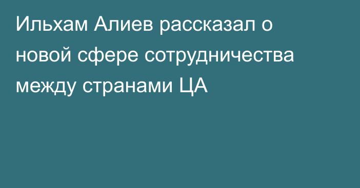 Ильхам Алиев рассказал о новой сфере сотрудничества между странами ЦА