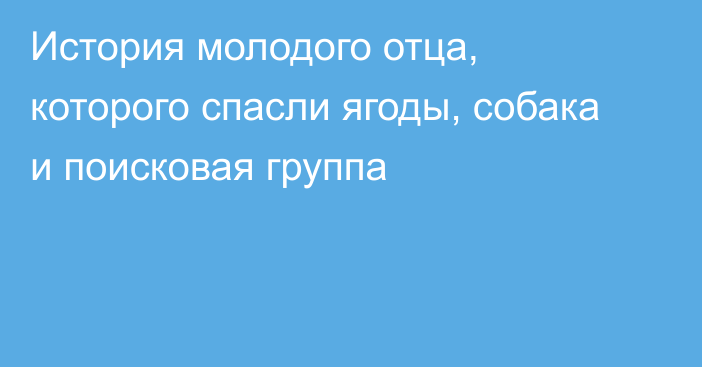 История молодого отца, которого спасли ягоды, собака и поисковая группа