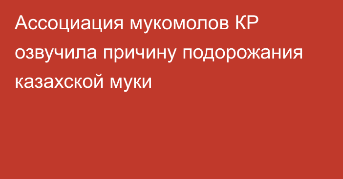 Ассоциация мукомолов КР озвучила причину подорожания казахской муки