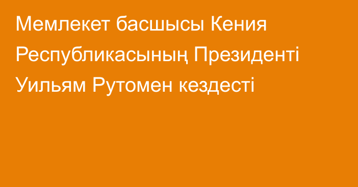 Мемлекет басшысы Кения Республикасының Президенті Уильям Рутомен кездесті