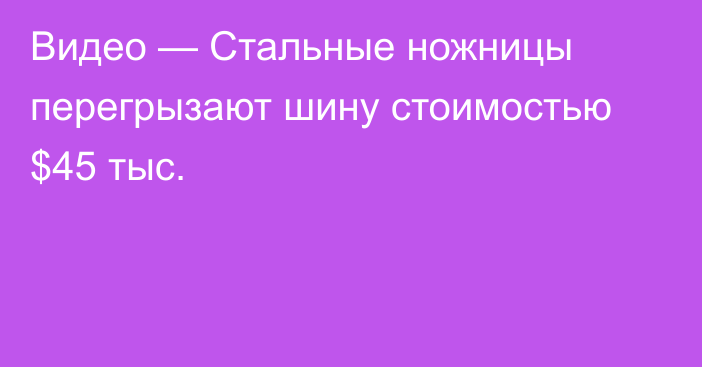 Видео — Стальные ножницы перегрызают шину стоимостью $45 тыс.