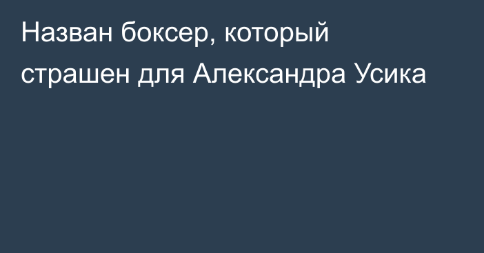 Назван боксер, который страшен для Александра Усика