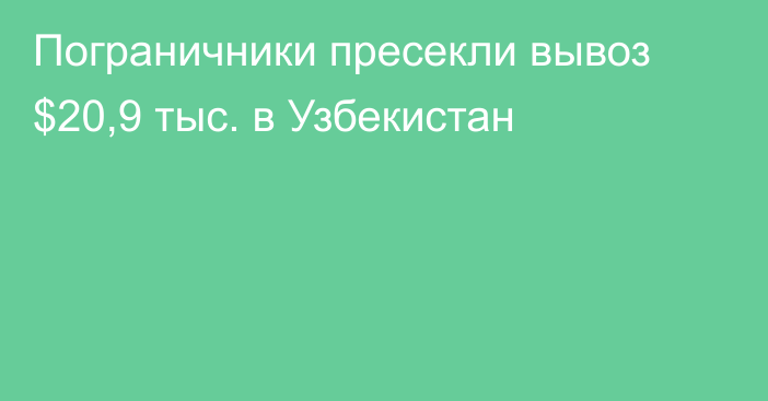 Пограничники пресекли вывоз $20,9 тыс. в Узбекистан