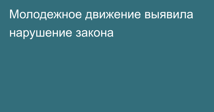 Молодежное движение выявила нарушение закона