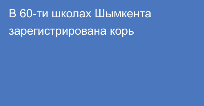 В 60-ти школах Шымкента зарегистрирована корь