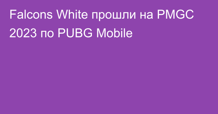 Falcons White прошли на PMGC 2023 по PUBG Mobile