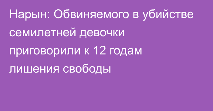 Нарын: Обвиняемого в убийстве семилетней девочки приговорили к 12 годам лишения свободы