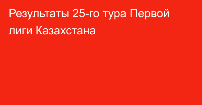 Результаты 25-го тура Первой лиги Казахстана