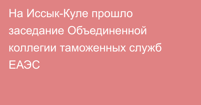 На Иссык-Куле прошло заседание Объединенной коллегии таможенных служб ЕАЭС