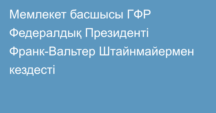 Мемлекет басшысы ГФР Федералдық Президенті Франк-Вальтер Штайнмайермен кездесті