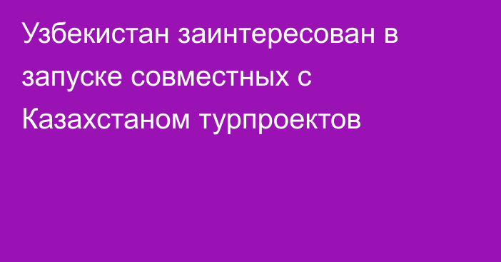 Узбекистан заинтересован в запуске совместных с Казахстаном турпроектов