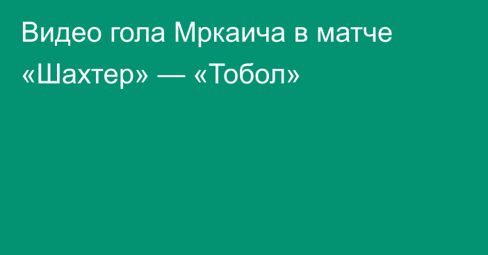 Видео гола Мркаича в матче «Шахтер» — «Тобол»