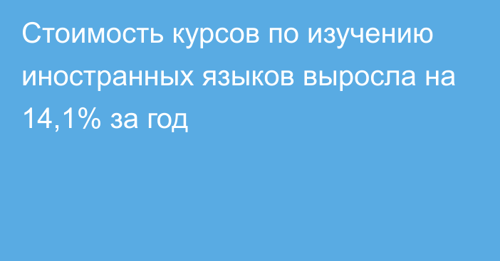 Стоимость курсов по изучению иностранных языков выросла на 14,1% за год