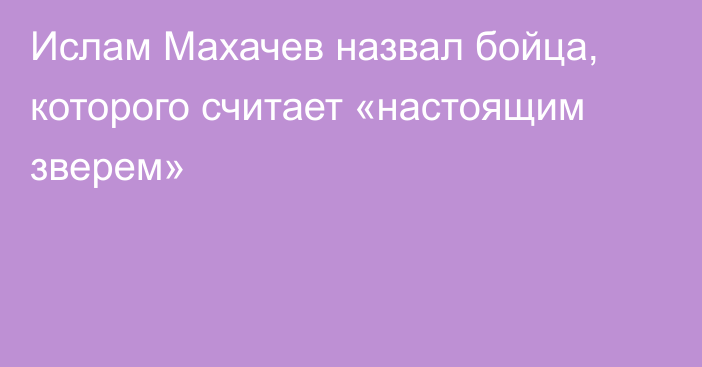 Ислам Махачев назвал бойца, которого считает «настоящим зверем»