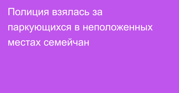 Полиция взялась за паркующихся в неположенных местах семейчан